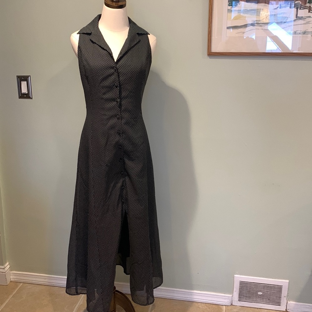 Elegant Black Polka Dot Dress